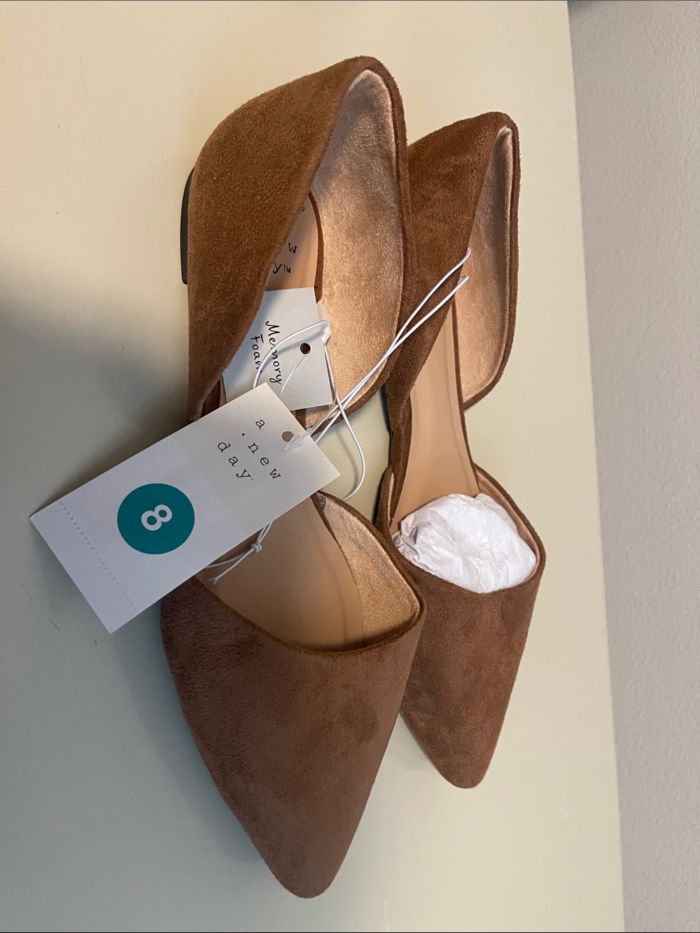 a new day Brown Suede Pointed D'Orsay Shoes